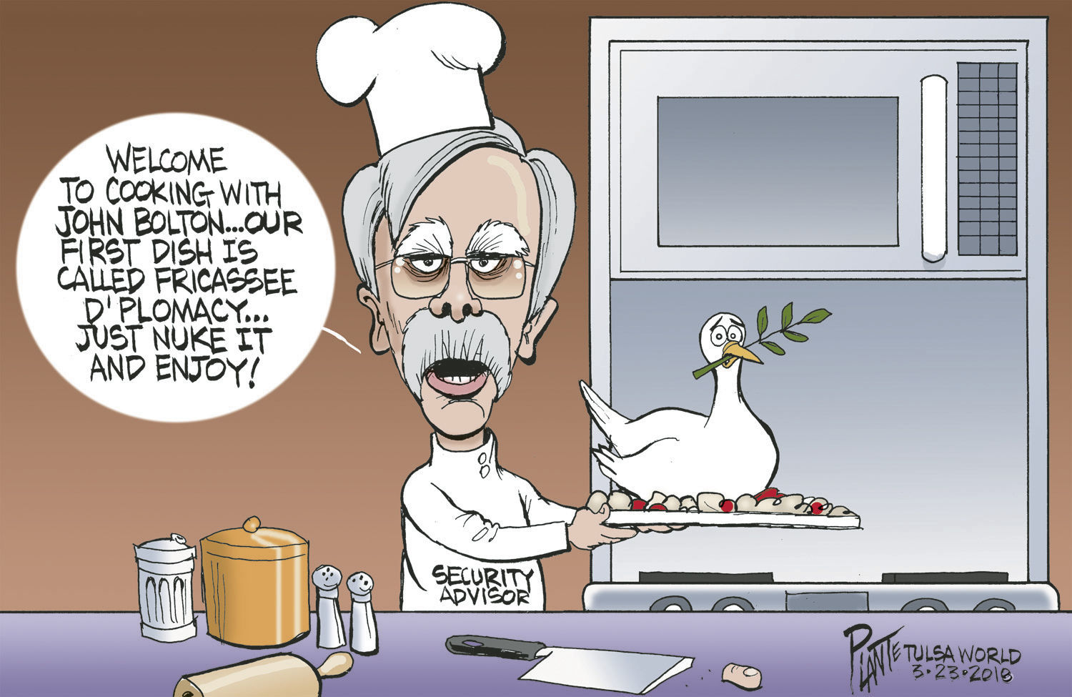 Bruce Plante Cartoon: Cooking with John Bolton